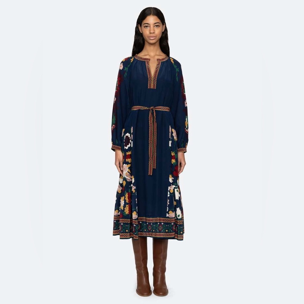 NWT Sea Cassia Print Long-Sleeve Dress